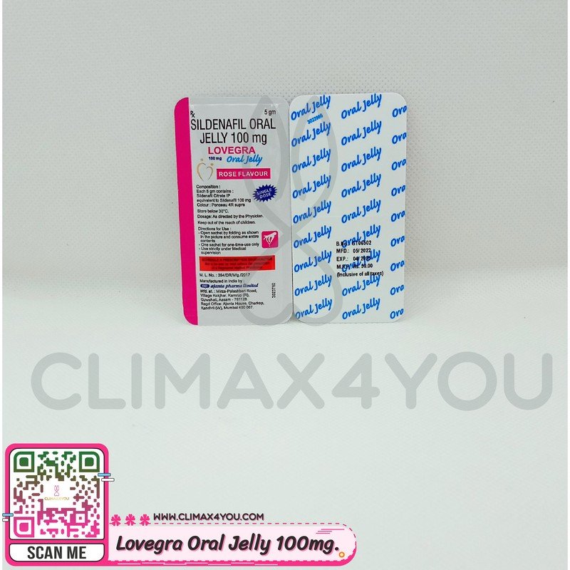 Lovegra Oral Jelly 100mg. I ยาเพิ่มอารมณ์สำหรับผู้หญิง