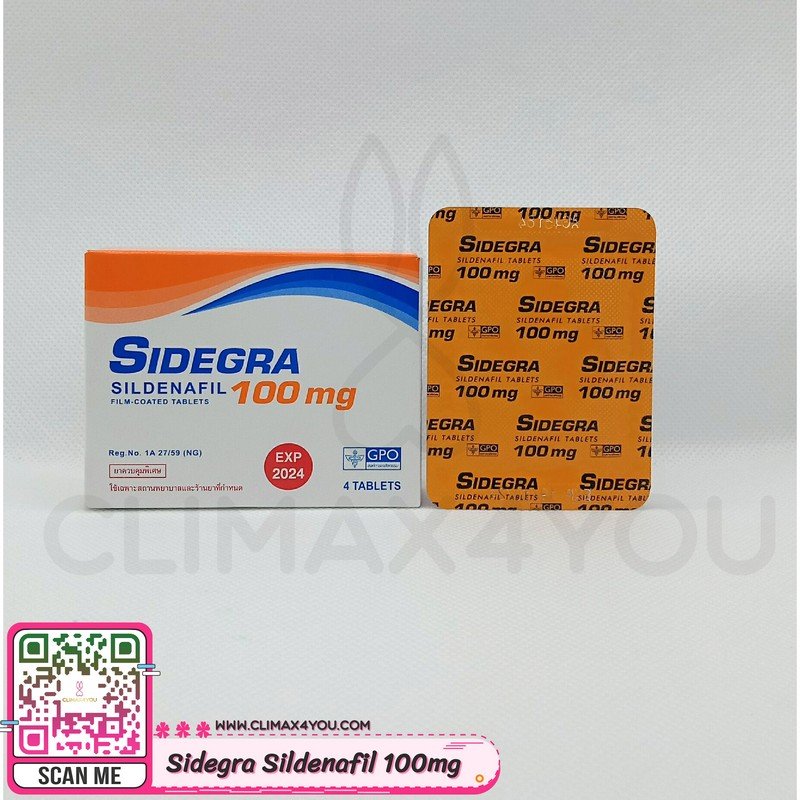 รับประทานยา Sidegra 100, เม็ดประมาณ 1 ชั่วโมงก่อนมีกิจกรรมทางเพศ,