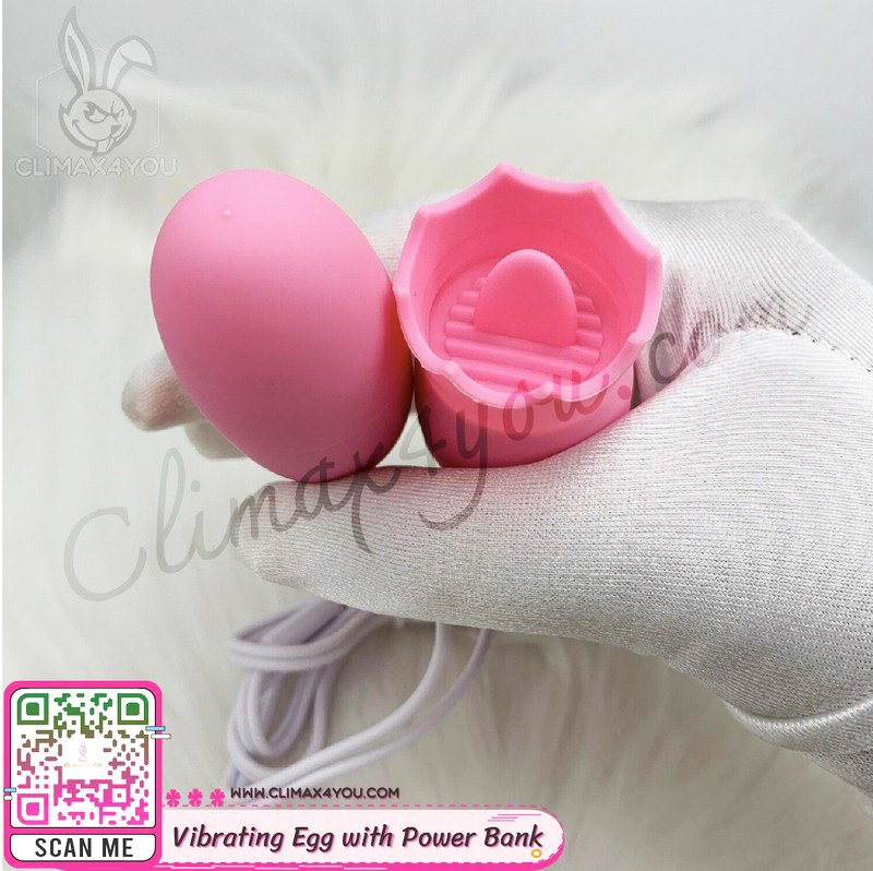 ไข่สั่นหัวกลมพร้อมลิ้นเบิร์น (มีพาวเวอร์แบงค์) l Vibrating Egg with Power Bank