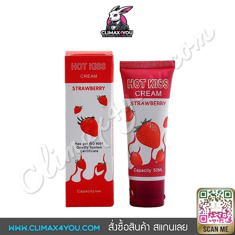climax-155-1 Hot Kiss Strawberry 50ml I เจลหล่อลื่นกระตุ้นอารมณ์